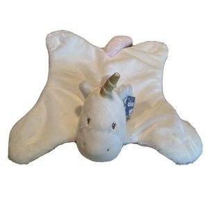 GUND Baby Lula Unicorn Comfy PLUSH Toy Comfort Lovey Blanket White Satin Soft